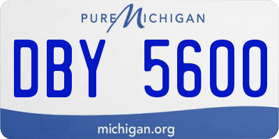 MI license plate DBY5600