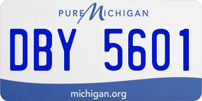 MI license plate DBY5601