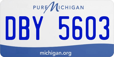 MI license plate DBY5603