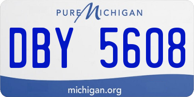 MI license plate DBY5608