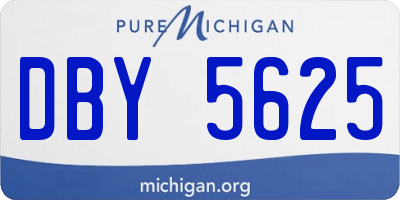 MI license plate DBY5625