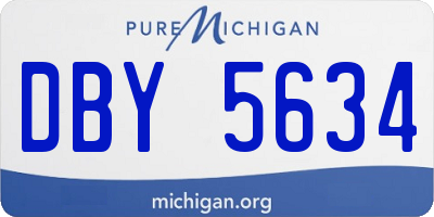 MI license plate DBY5634