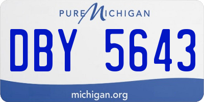 MI license plate DBY5643