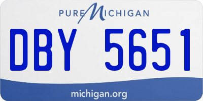 MI license plate DBY5651