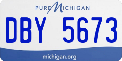 MI license plate DBY5673
