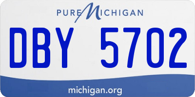 MI license plate DBY5702