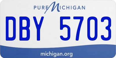 MI license plate DBY5703