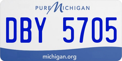MI license plate DBY5705
