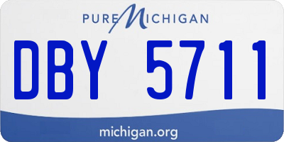 MI license plate DBY5711
