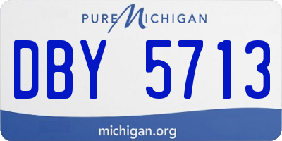 MI license plate DBY5713