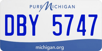 MI license plate DBY5747