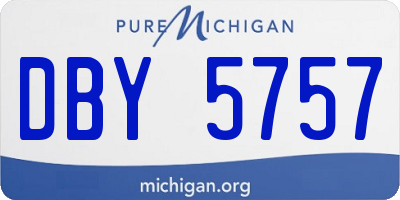 MI license plate DBY5757