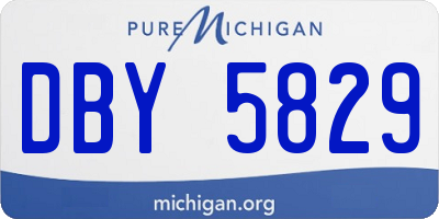 MI license plate DBY5829
