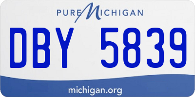 MI license plate DBY5839