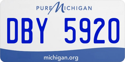 MI license plate DBY5920