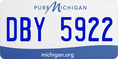 MI license plate DBY5922