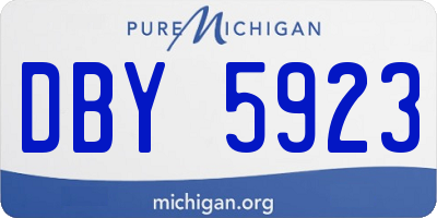 MI license plate DBY5923