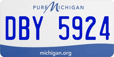 MI license plate DBY5924