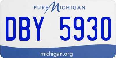 MI license plate DBY5930