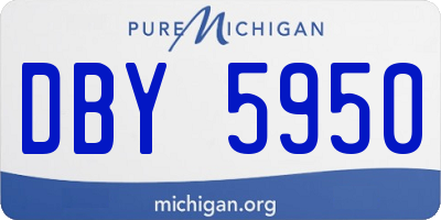 MI license plate DBY5950
