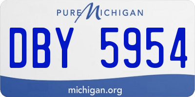 MI license plate DBY5954