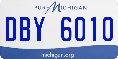 MI license plate DBY6010