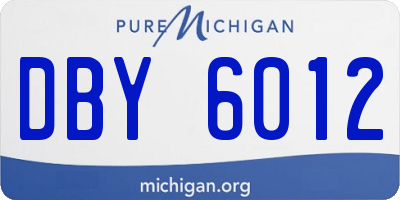 MI license plate DBY6012
