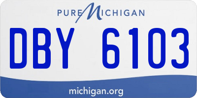 MI license plate DBY6103