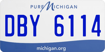 MI license plate DBY6114