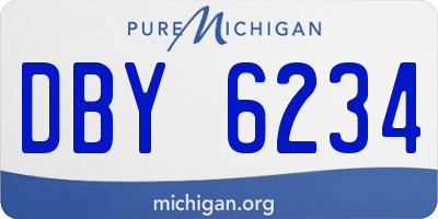 MI license plate DBY6234