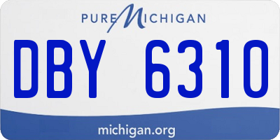 MI license plate DBY6310
