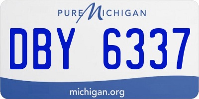MI license plate DBY6337
