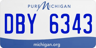 MI license plate DBY6343