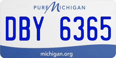 MI license plate DBY6365
