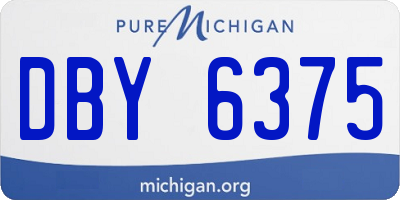 MI license plate DBY6375