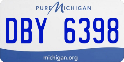 MI license plate DBY6398