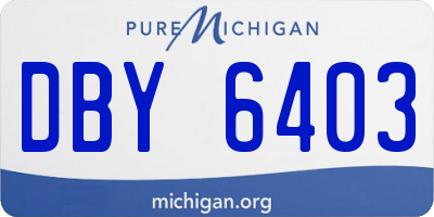 MI license plate DBY6403
