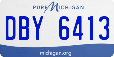MI license plate DBY6413