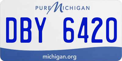 MI license plate DBY6420
