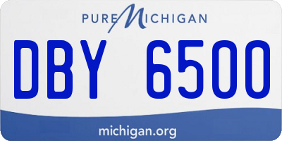 MI license plate DBY6500