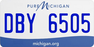 MI license plate DBY6505