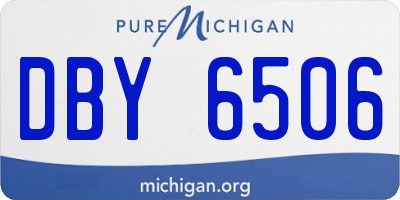 MI license plate DBY6506