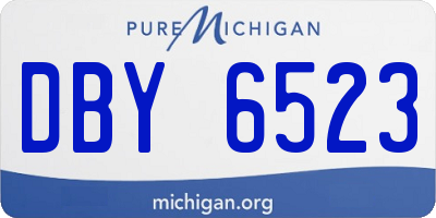 MI license plate DBY6523