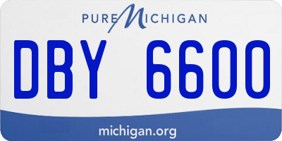 MI license plate DBY6600