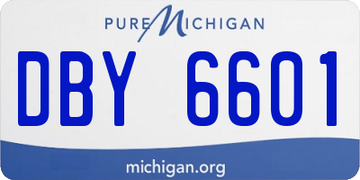 MI license plate DBY6601