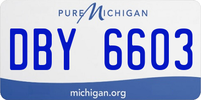 MI license plate DBY6603