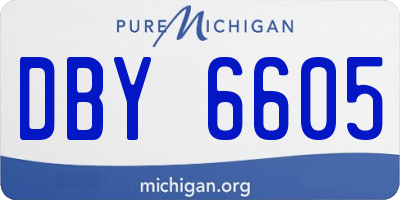 MI license plate DBY6605