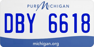 MI license plate DBY6618
