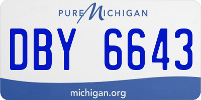 MI license plate DBY6643