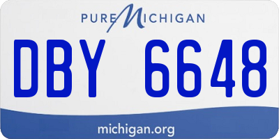 MI license plate DBY6648